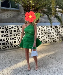 Rachel Gilbert Green Marco Mini Dress Size 8 (Size 1) for rent on The Volte - image 2