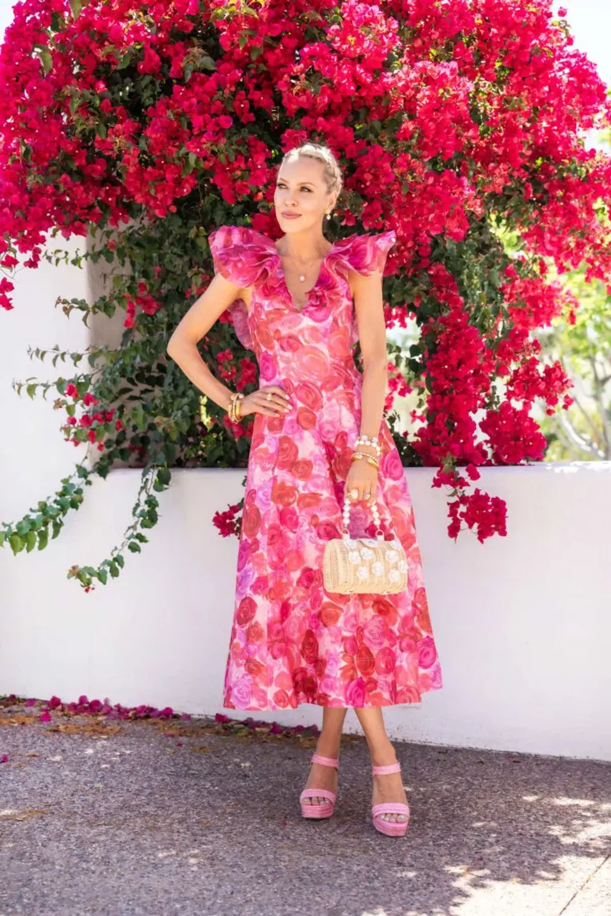 Aje enchanted plunged midi dress 10 for rent on The Volte - main image