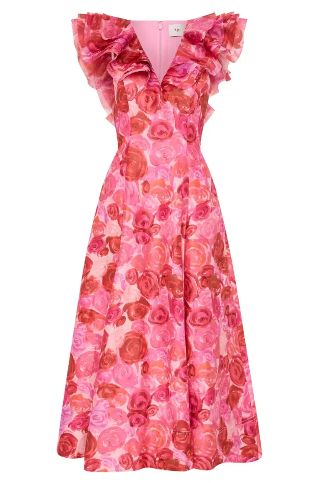 Aje enchanted plunged midi dress 12 for rent on The Volte - main image