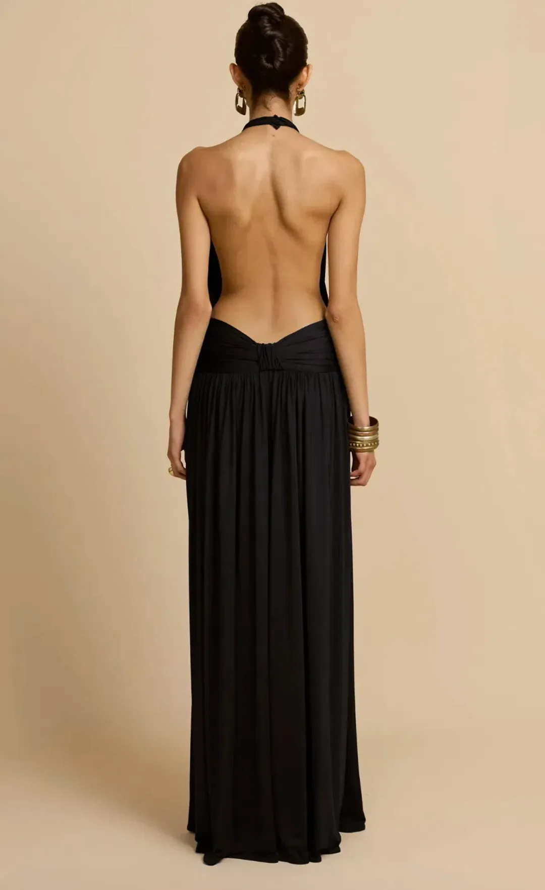 Arcina ori, SANTINA DRESS BLACK, maxi, size 8  for rent on The Volte - main image