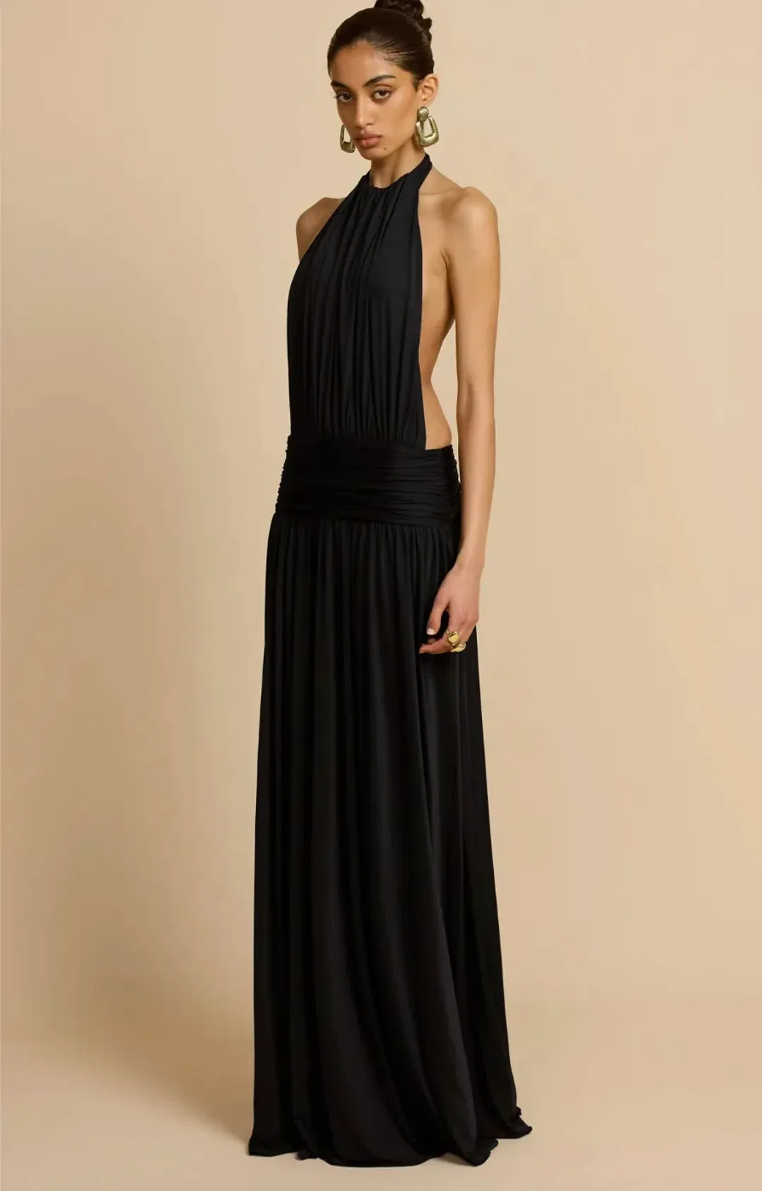 Arcina ori, SANTINA DRESS BLACK, maxi, size 8  for rent on The Volte - main image