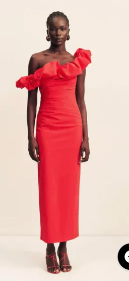 Shona Joy - Campbell Ruffle Draped Maxi Dress - Goji for rent on The Volte - image 2