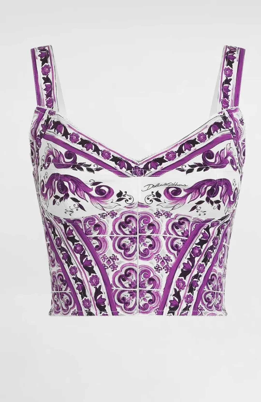 DOLCE & GABBANA Majolica print bustier and skirt (AU 6) for rent on The Volte - main image