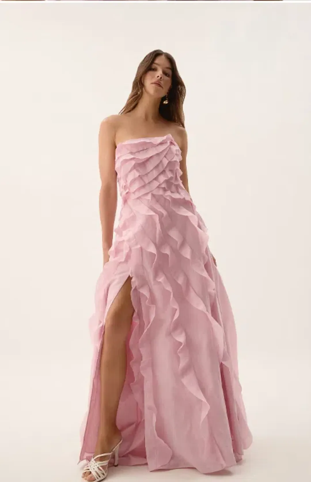 Aje Allairie Maxi Gown - Chalk Pink for rent on The Volte - main image