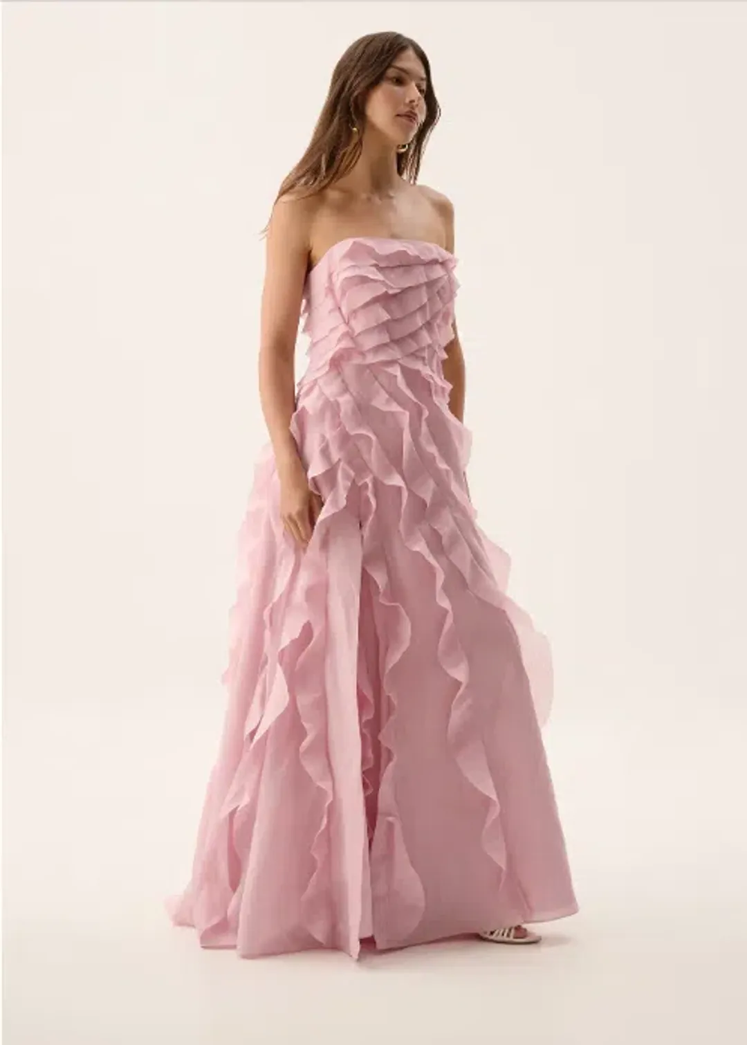 Aje Allairie Maxi Gown - Chalk Pink for rent on The Volte - main image