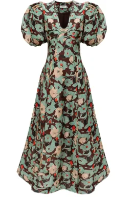 Lovaan Adeline Silk Linen Green Floral Size 6 for rent on The Volte - image 6
