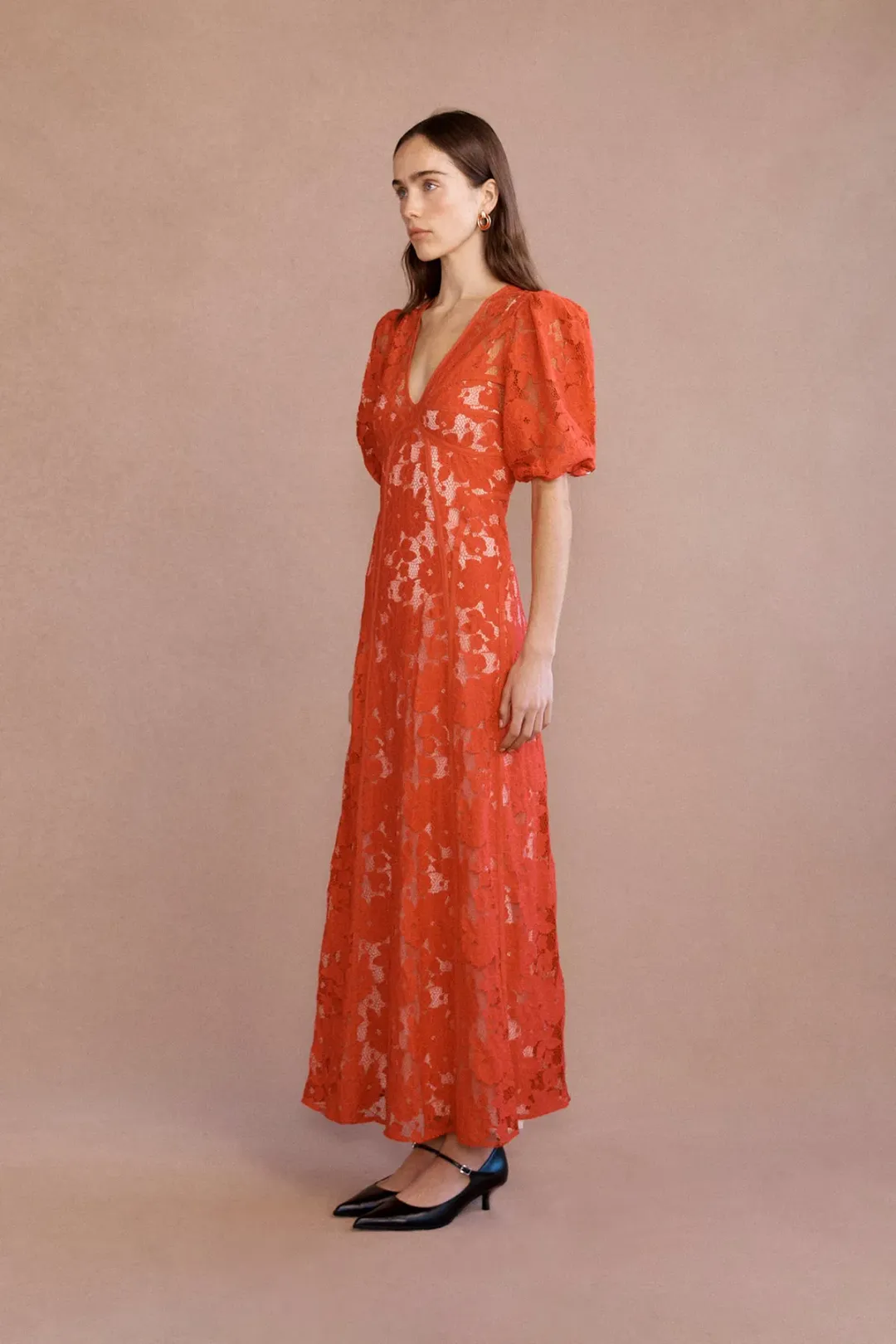 Lovaan Adeline Midi Dress Cherry Size 8 for rent on The Volte - main image