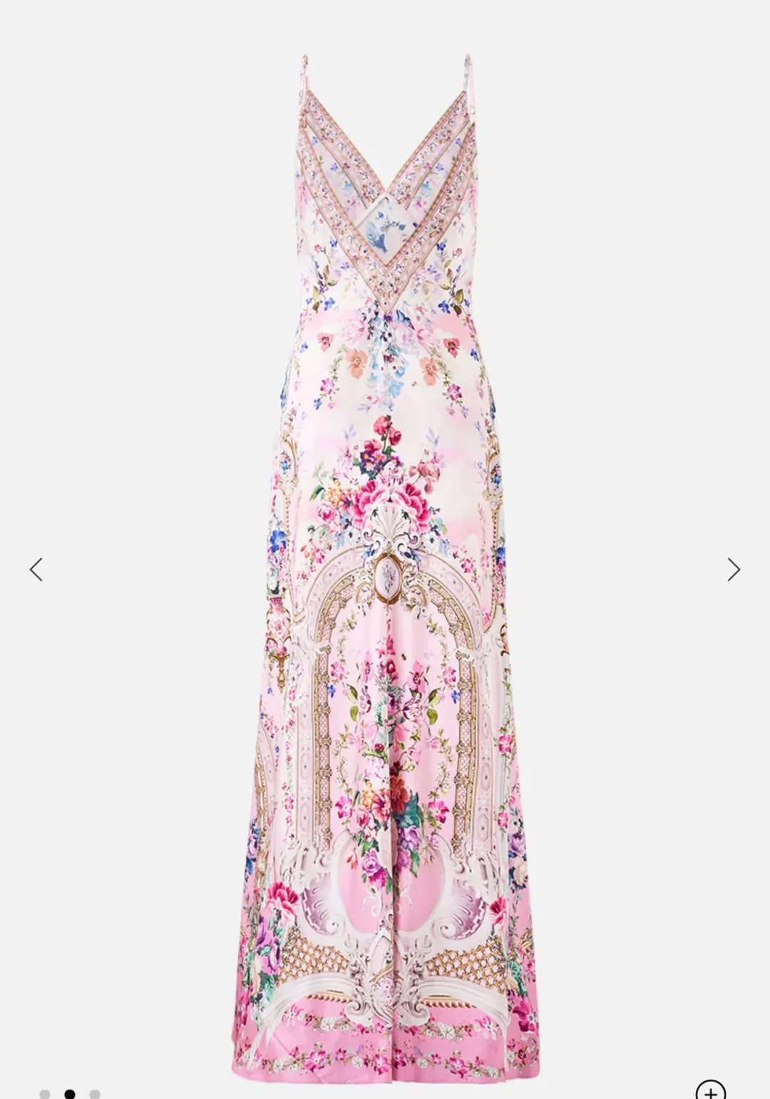 Camilla V-Neck Long Bias Slip Dress With Train Size M for rent on The Volte - main image