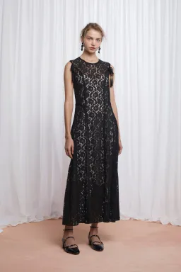 Lovaan Audrey Dress Cotton/Nylon Black Size 10 for rent on The Volte - image 2