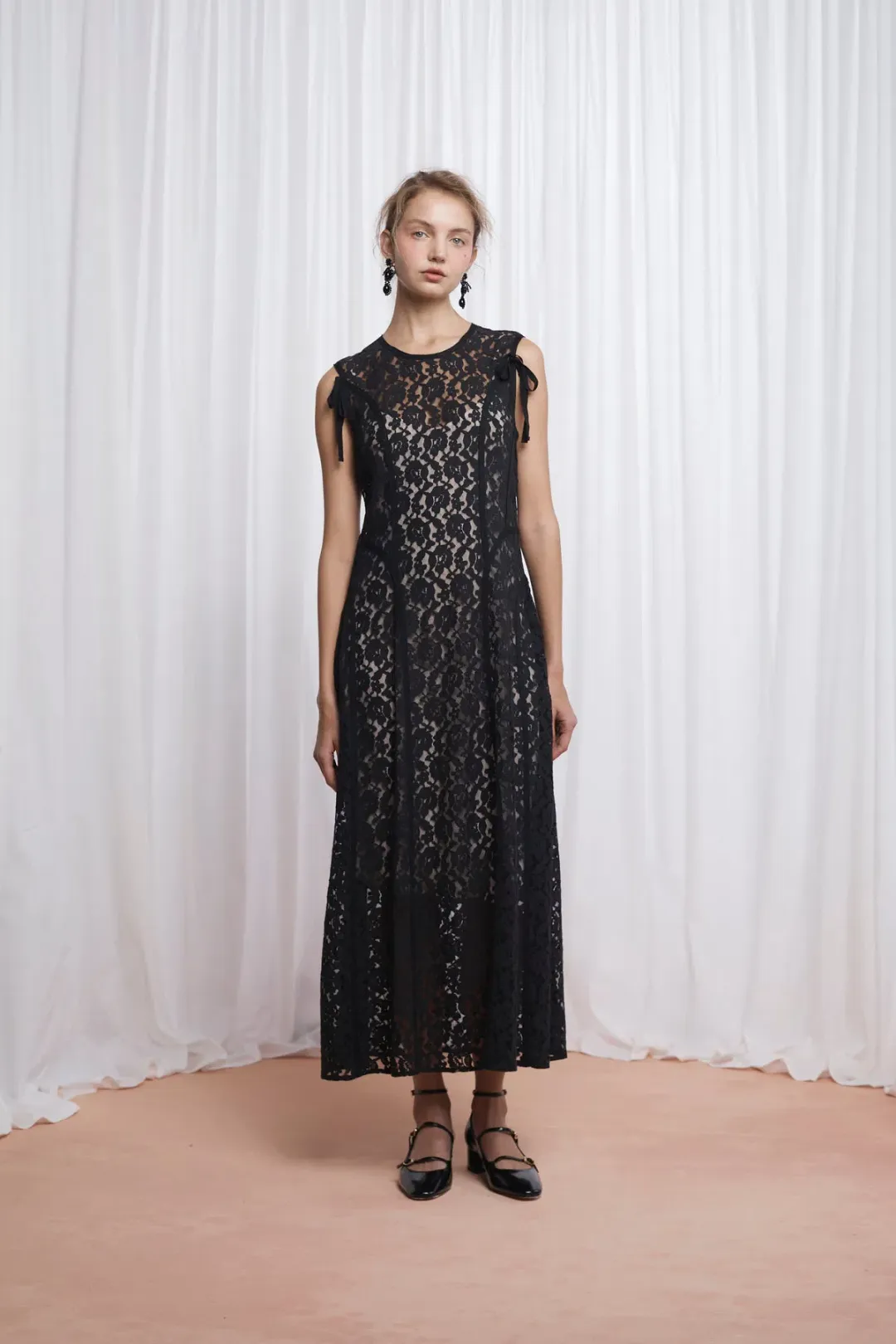 Lovaan Audrey Dress Cotton/Nylon Black Size 10 for rent on The Volte - main image