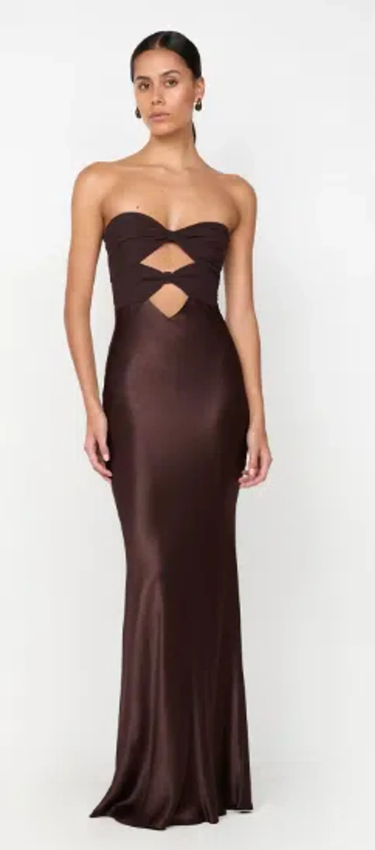 Bec & Bridge Halle Strapless Maxi Dress Chocolate Brown Size 10  for rent on The Volte - main image