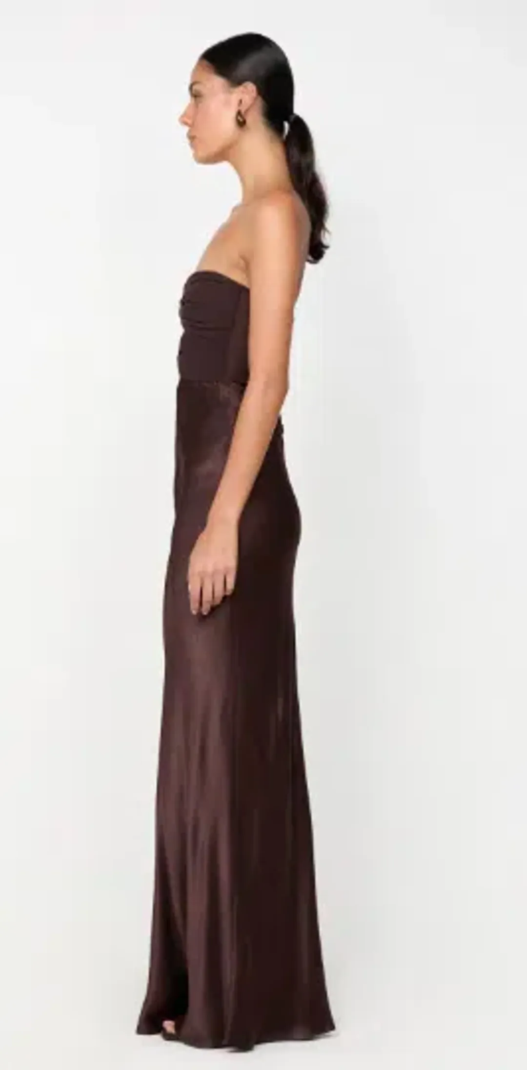 Bec & Bridge Halle Strapless Maxi Dress Chocolate Brown Size 10  for rent on The Volte - main image
