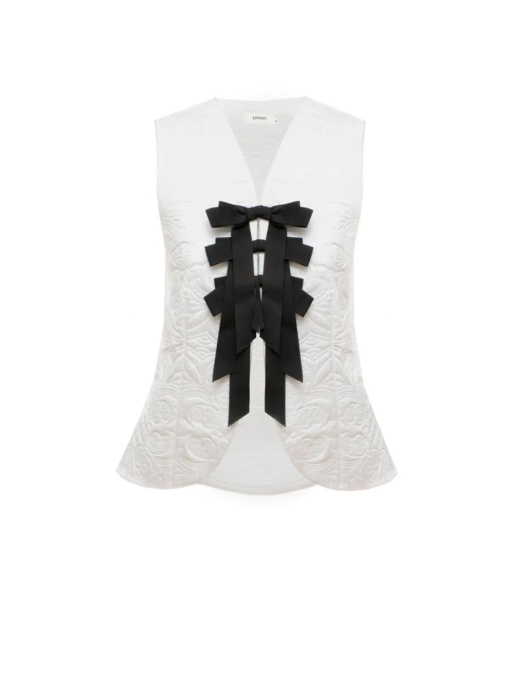 Lovaan Demi Top Recycled Poly Taffeta White Size 10 for rent on The Volte - main image