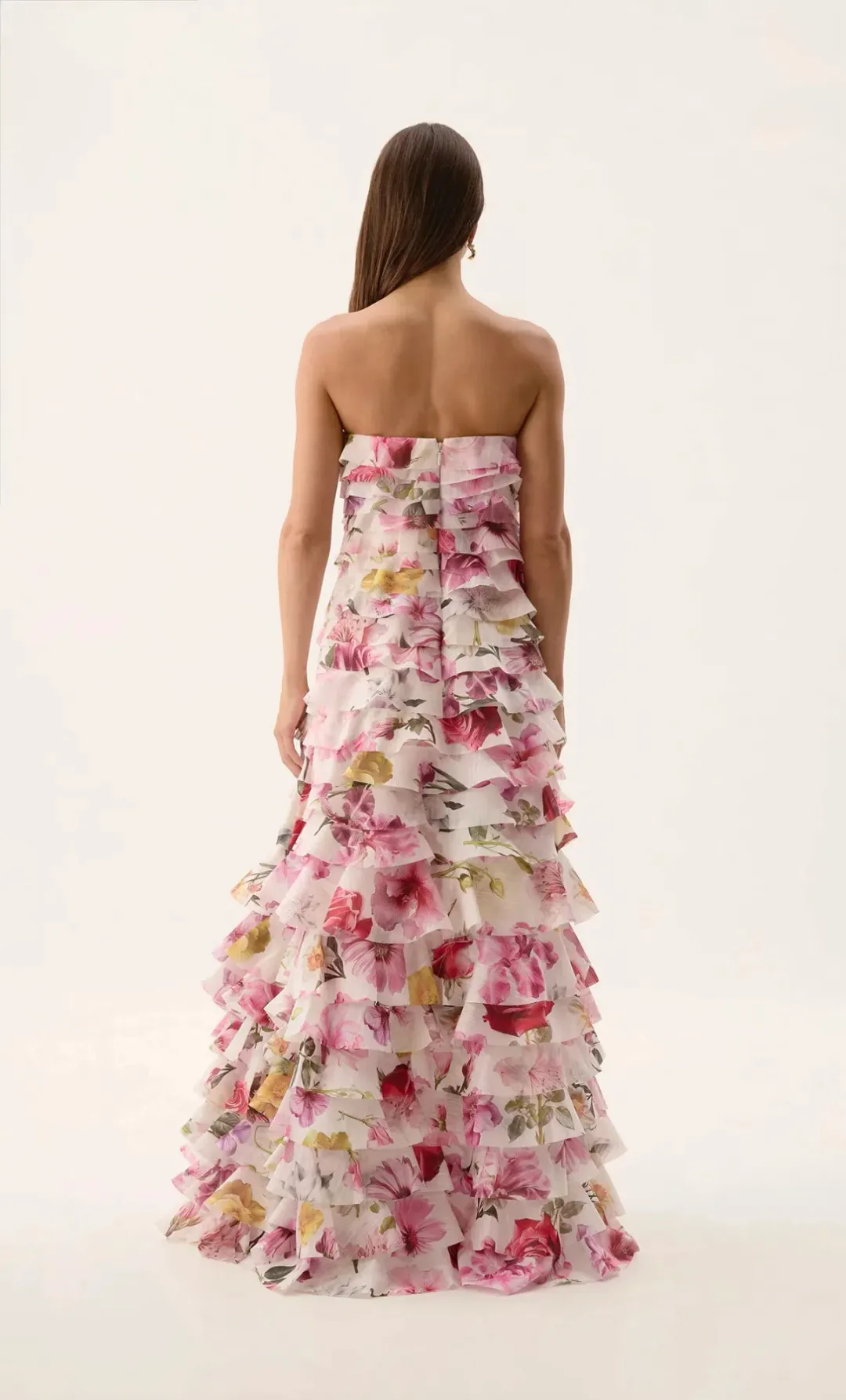Aje / Fleur Pleated Gown / Collage Floral / Size 12 for rent on The Volte - main image