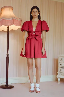 Lovaan Devon Mini Dress Cherry Red Size 10 for rent on The Volte - image 1