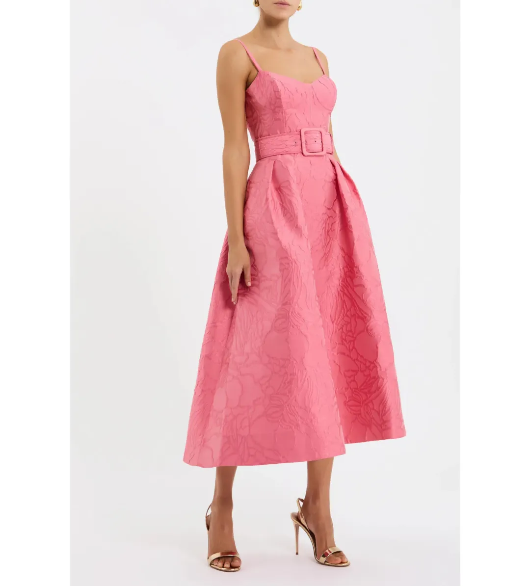 Rebecca Vallance Petra Midi Dress Pink Size 10 for rent on The Volte - main image