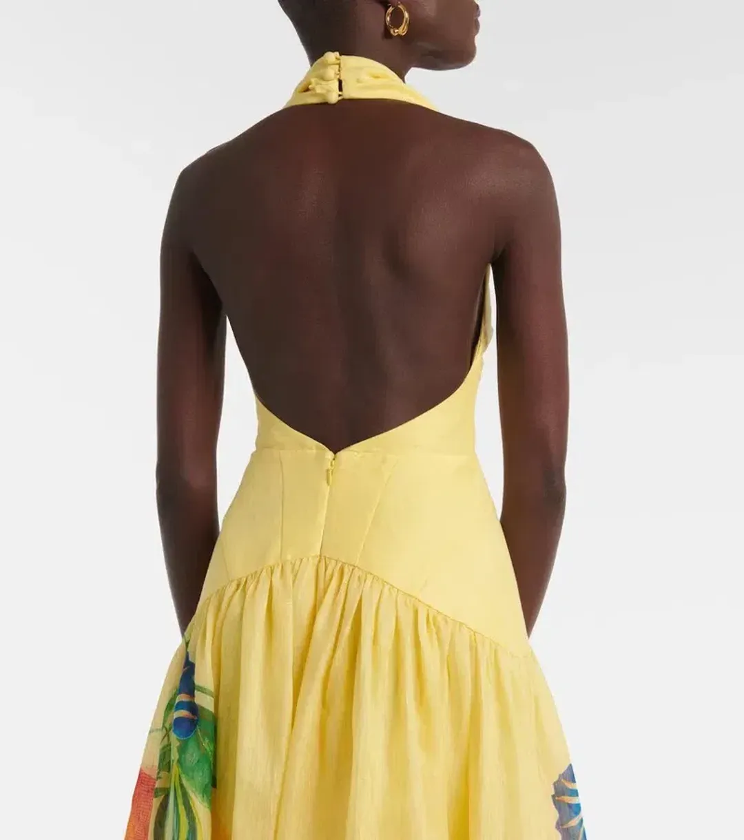 Alemais Dahlia Halter Maxi Gown Yellow Size AU 10 for rent on The Volte - main image