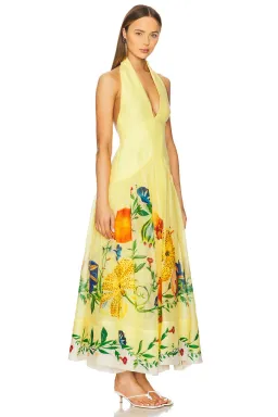Alemais Dahlia Halter Maxi Gown Yellow Size AU 10 for rent on The Volte - image 17