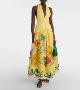 Alemais Dahlia Halter Maxi Gown Yellow Size AU 10 for rent on The Volte - image 2