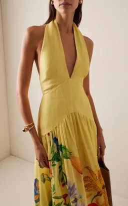 Alemais Dahlia Halter Maxi Gown Yellow Size AU 10 for rent on The Volte - image 8