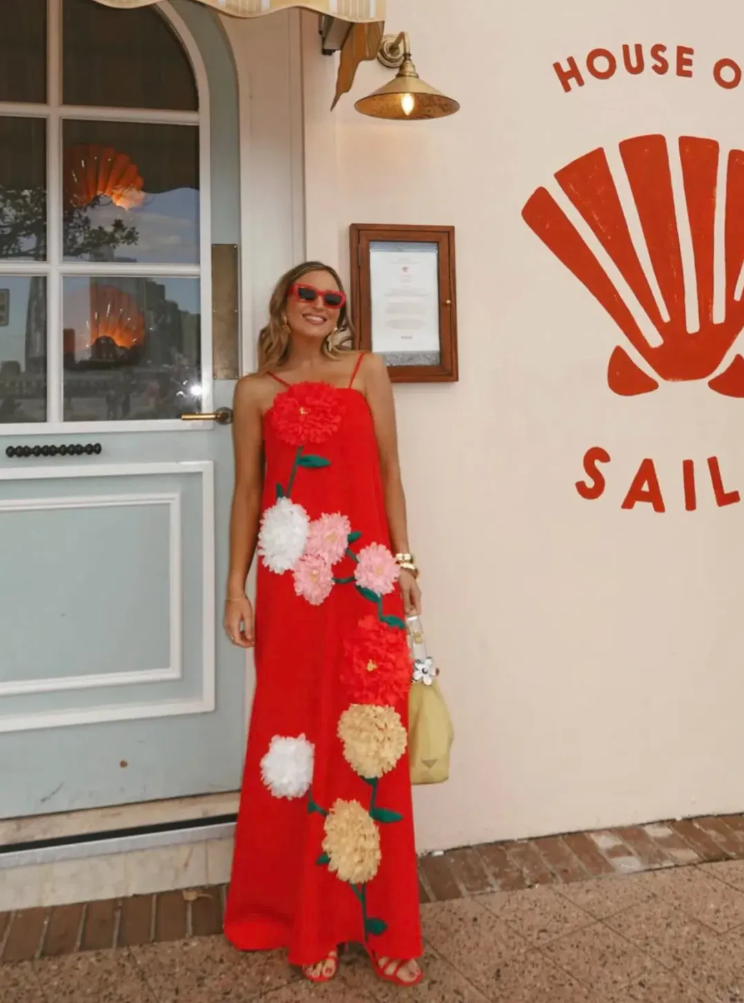 Elliatt Buttercup Embroidered Maxi Dress In Red size XL/ AU14-16 for rent on The Volte - main image