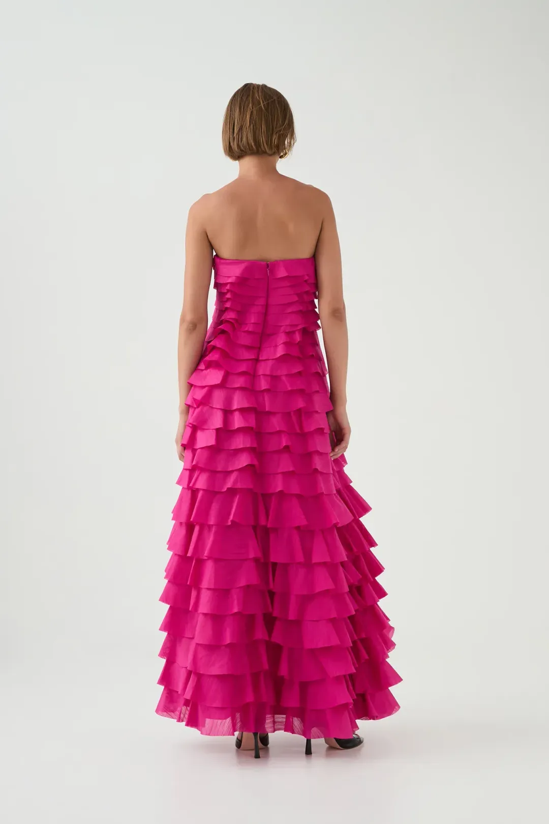 Aje / Fleur Pleated Gown / Magenta / Size 12 for rent on The Volte - main image