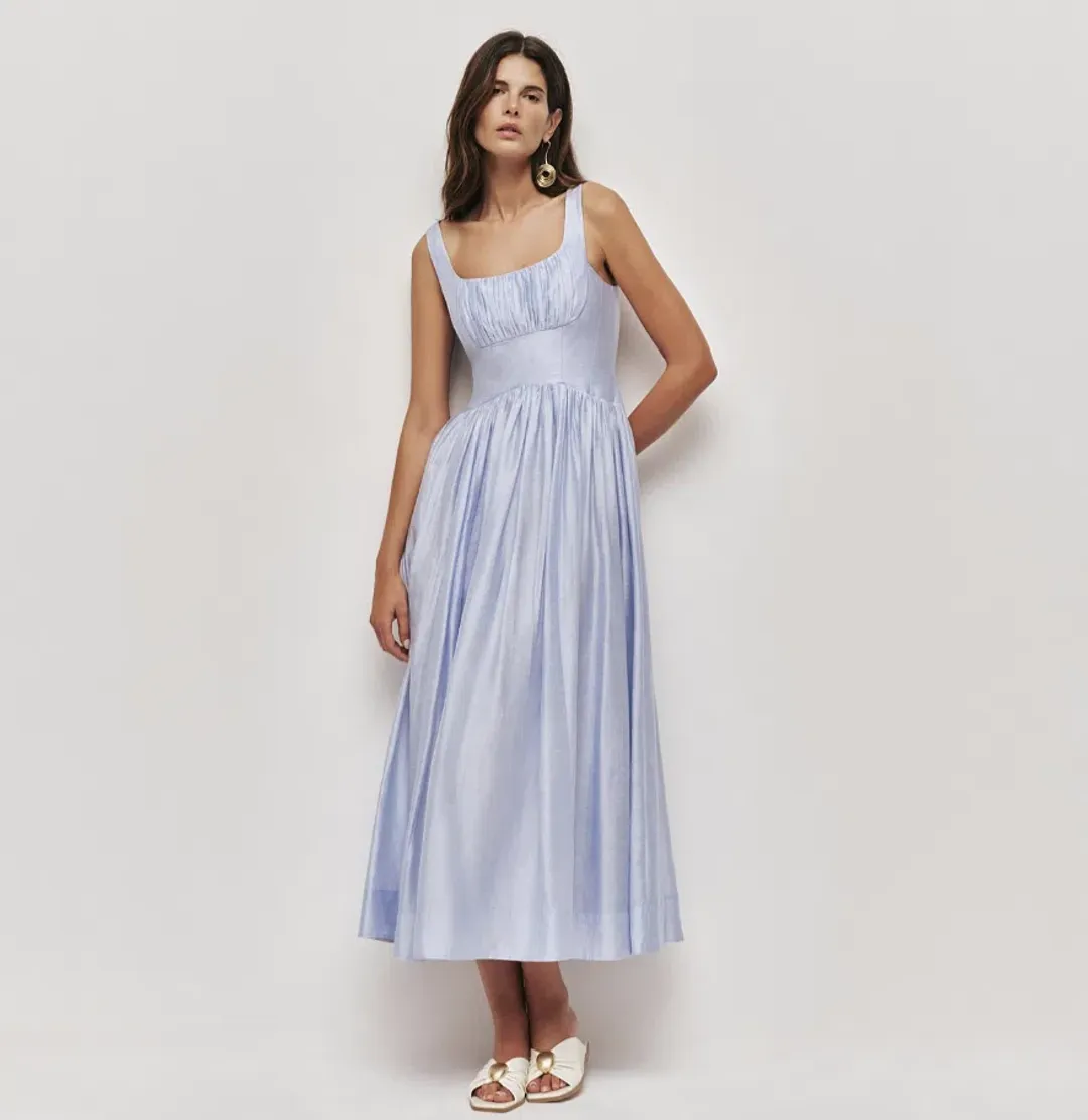 Aje Mist Midi Dress - Light Blue Size 12 for rent on The Volte - main image