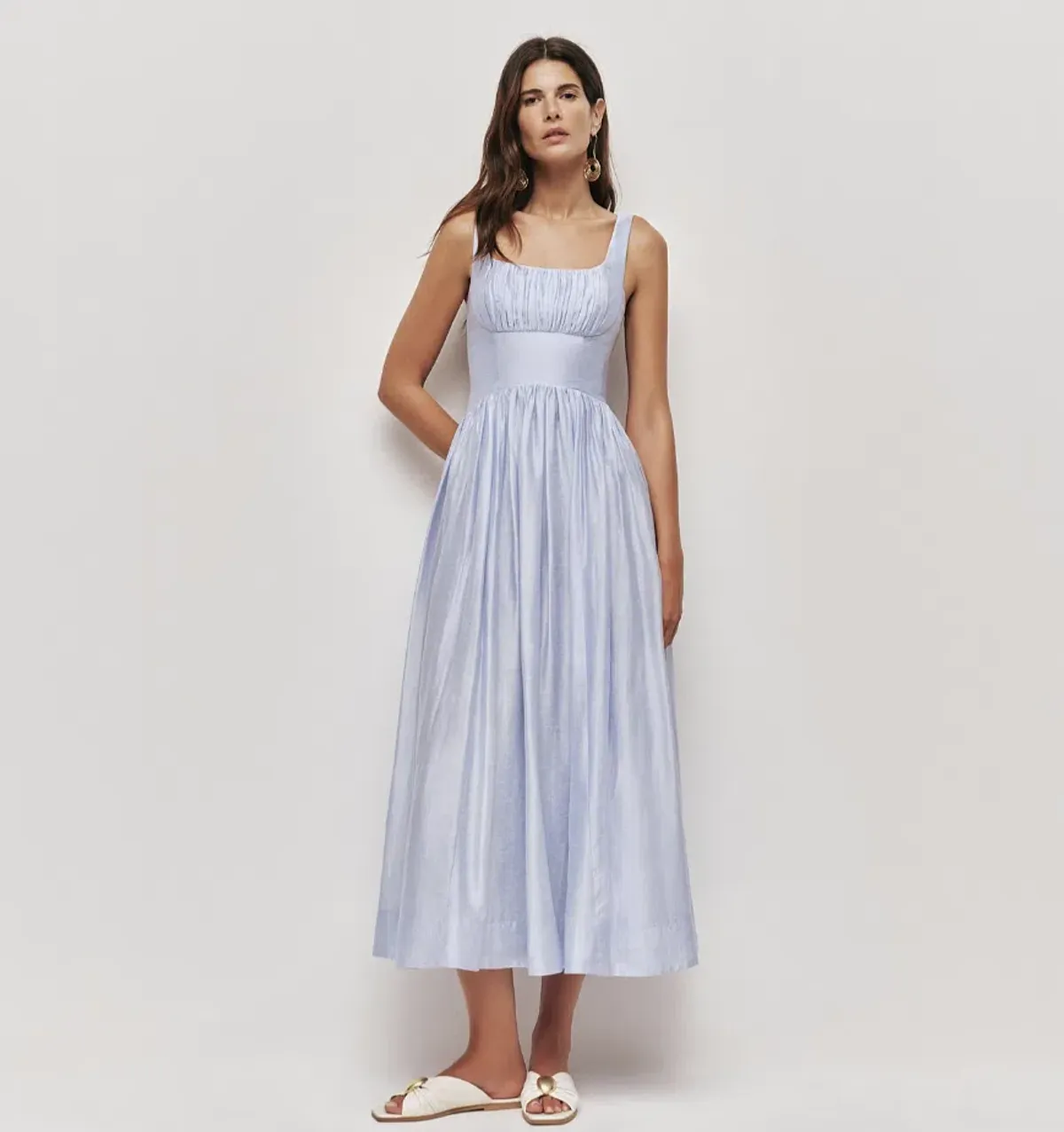 Aje Mist Midi Dress - Light Blue Size 12 for rent on The Volte - main image
