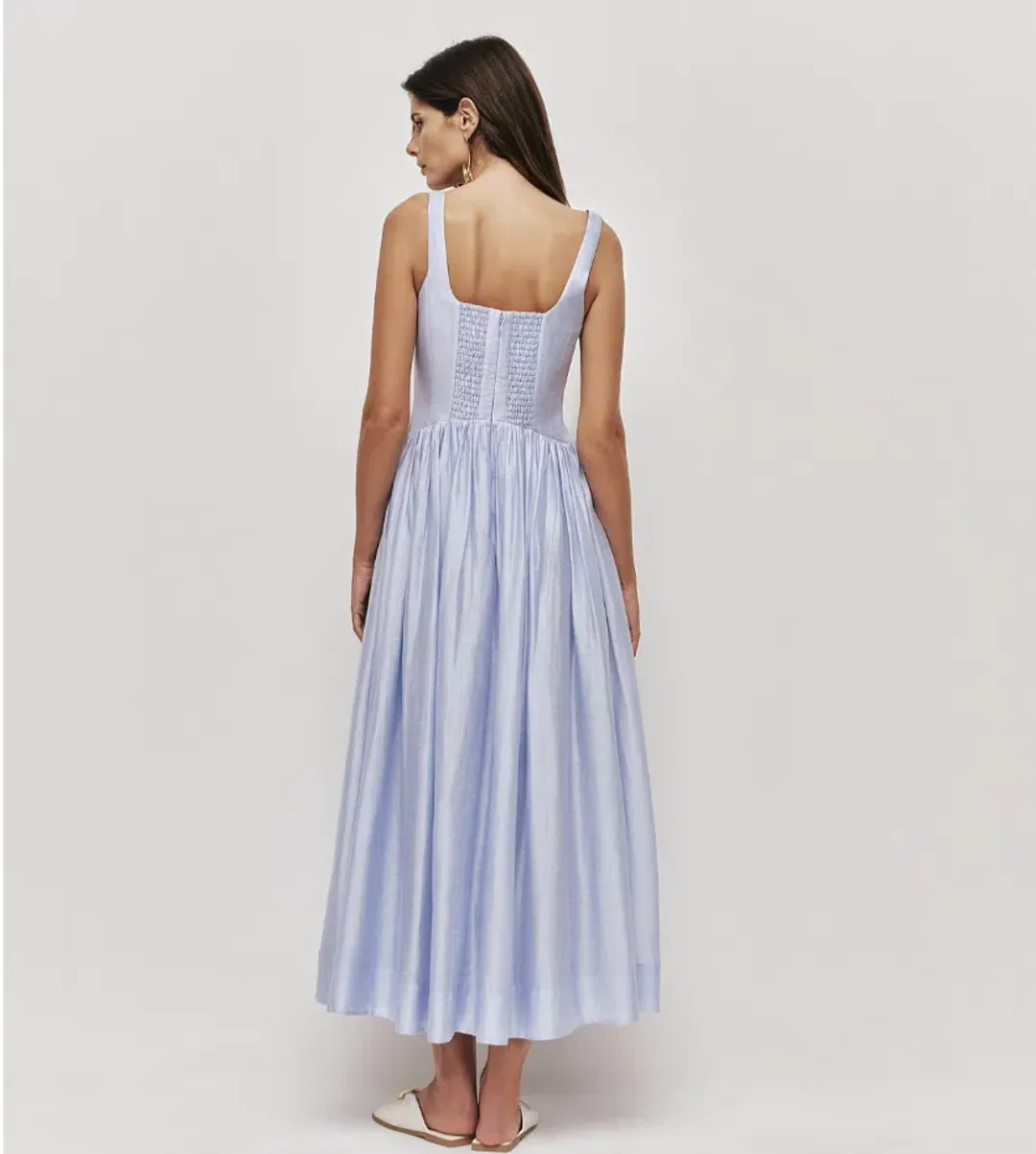 Aje Mist Midi Dress - Light Blue Size 12 for rent on The Volte - main image