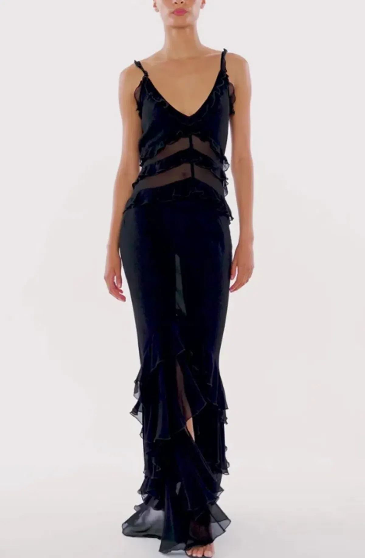 Rat & Boa Saphira dress black maxi size 10 for rent on The Volte - main image