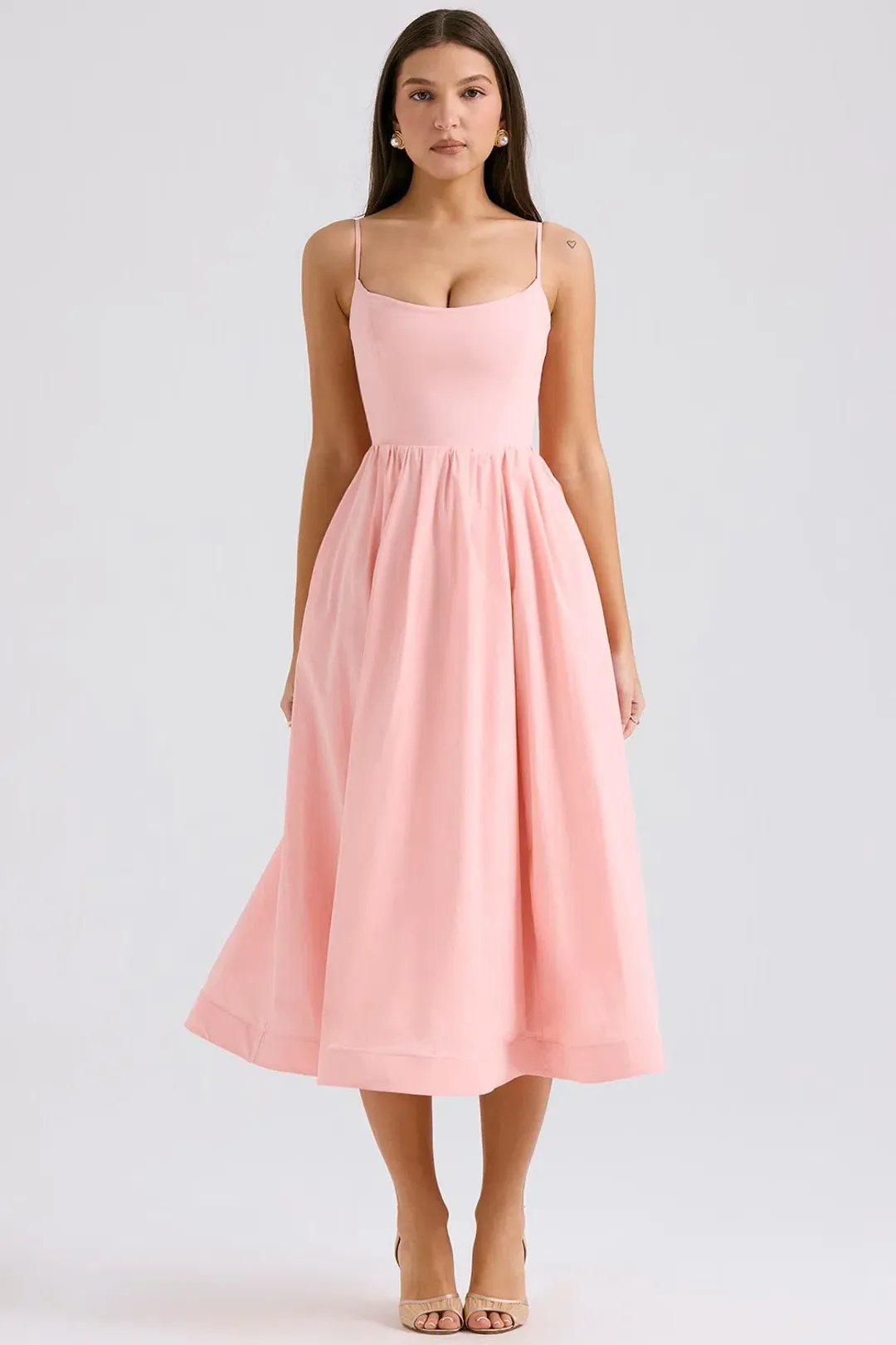 House of CB Lolita scoop-neck cotton-blend midi dress Size M for rent on The Volte - main image