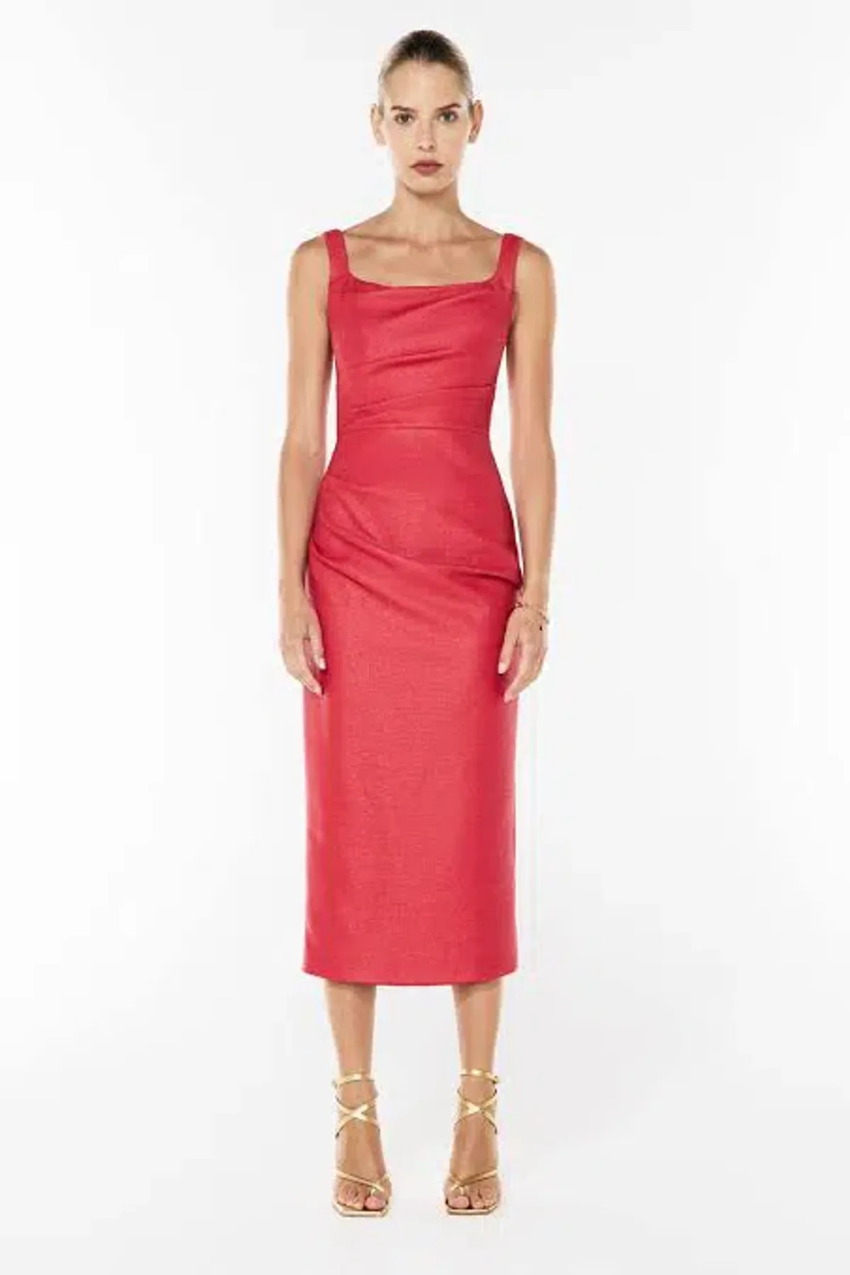 Manning Cartell Love Blossoms Raffia Midi Dress In Red Size 10 for rent on The Volte - main image
