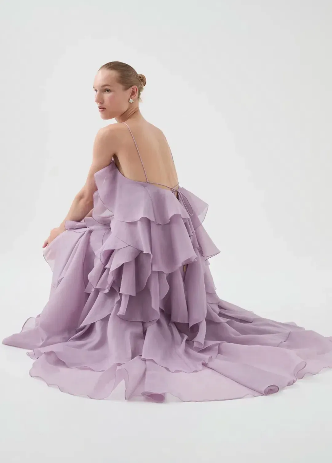 Aje Pandorea Layered Maxi Dress | Lilac Size 8 for rent on The Volte - main image