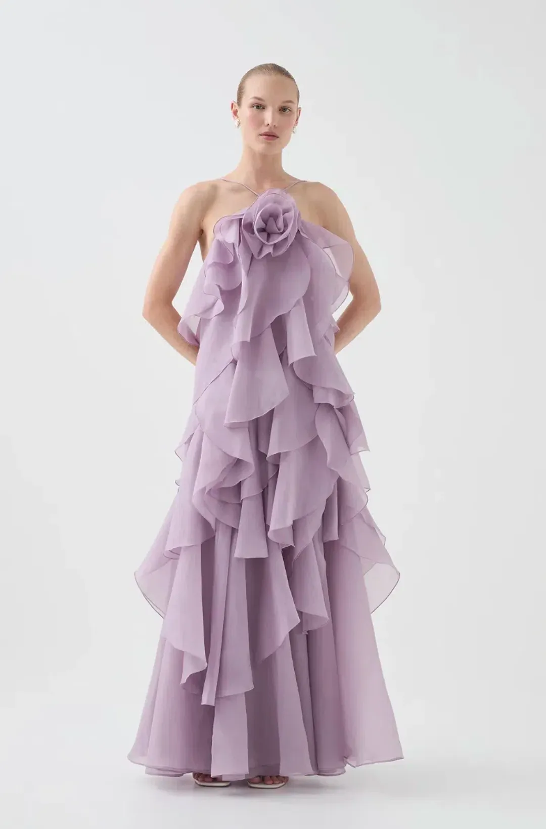Aje Pandorea Layered Maxi Dress | Lilac Size 8 for rent on The Volte - main image