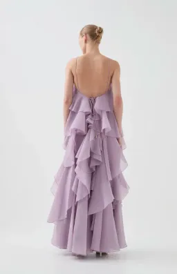 Aje Pandorea Layered Maxi Dress | Lilac Size 8 for rent on The Volte - image 3