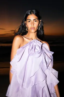 Aje Pandorea Layered Maxi Dress | Lilac Size 8 for rent on The Volte - image 2