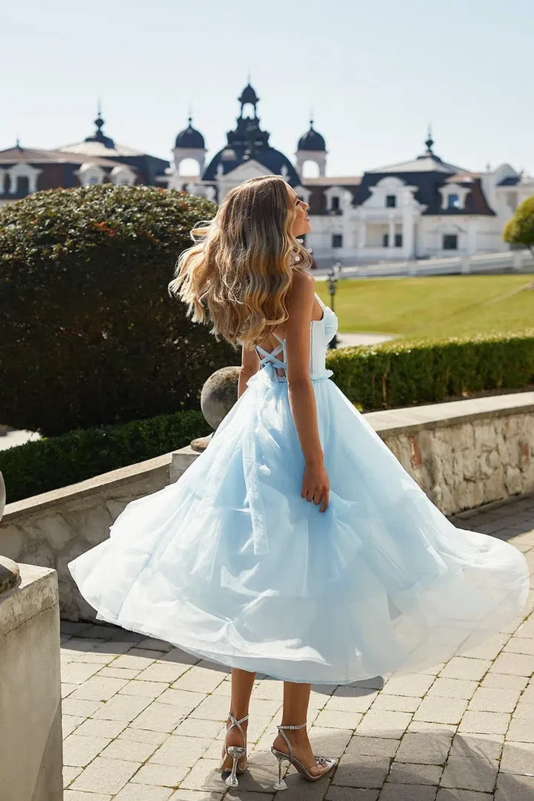Alamour Jolie Corset Dress in Baby Blue Size S for rent on The Volte - main image