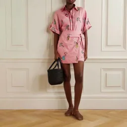 ALEMAIS Timmy Embroidered Shirt & Sarong Skirt Pink Size 10 AU for rent on The Volte - image 1