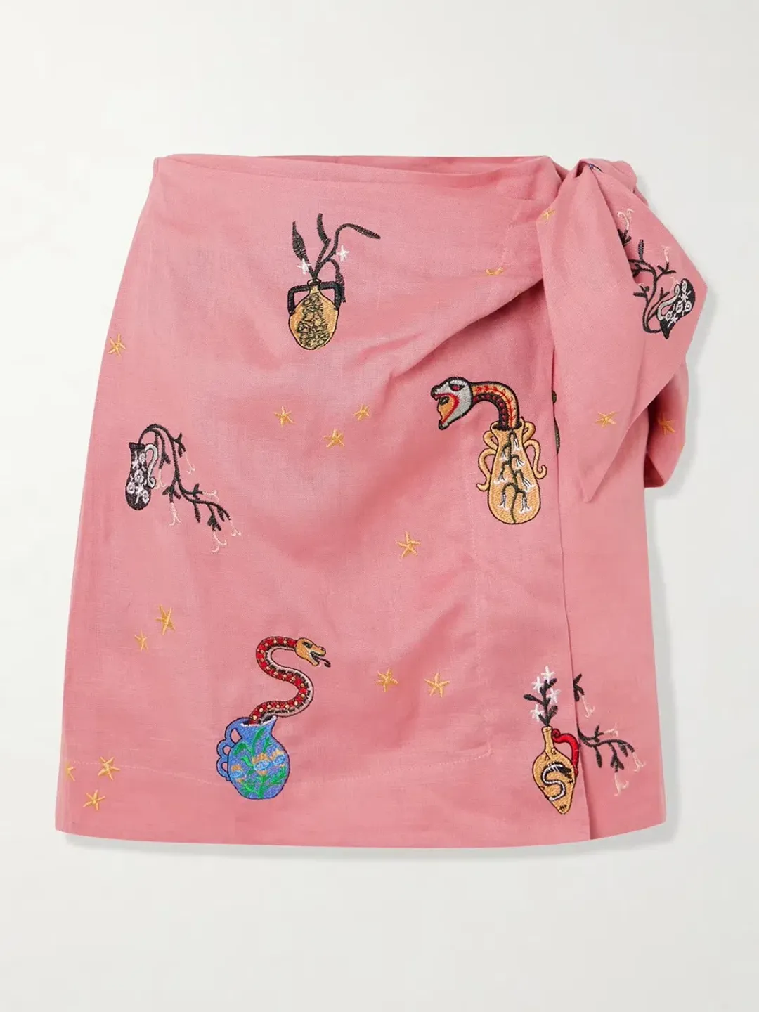 ALEMAIS Timmy Embroidered Shirt & Sarong Skirt Pink Size 10 AU for rent on The Volte - main image