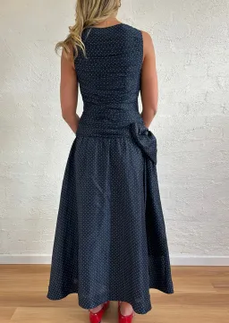Lovaan Ophelia Dress Silk/Linen Royal Dot Size 8 for rent on The Volte - image 5