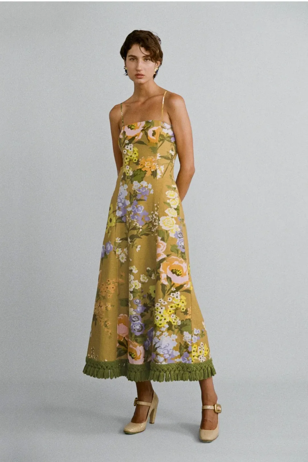 Lovaan Philippa Dress Linen Meadow Size 10 for rent on The Volte - main image