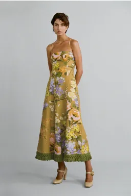Lovaan Philippa Dress Linen Meadow Size 10 for rent on The Volte - image 1