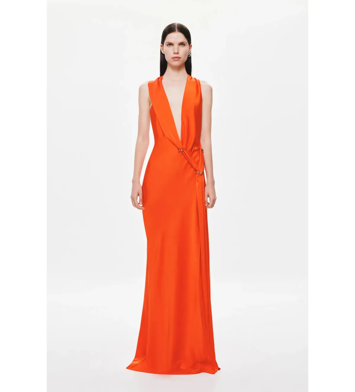 MISHA The Harlow Satin Maxi Dress Chilli Red Size AU 8 for rent on The Volte - main image