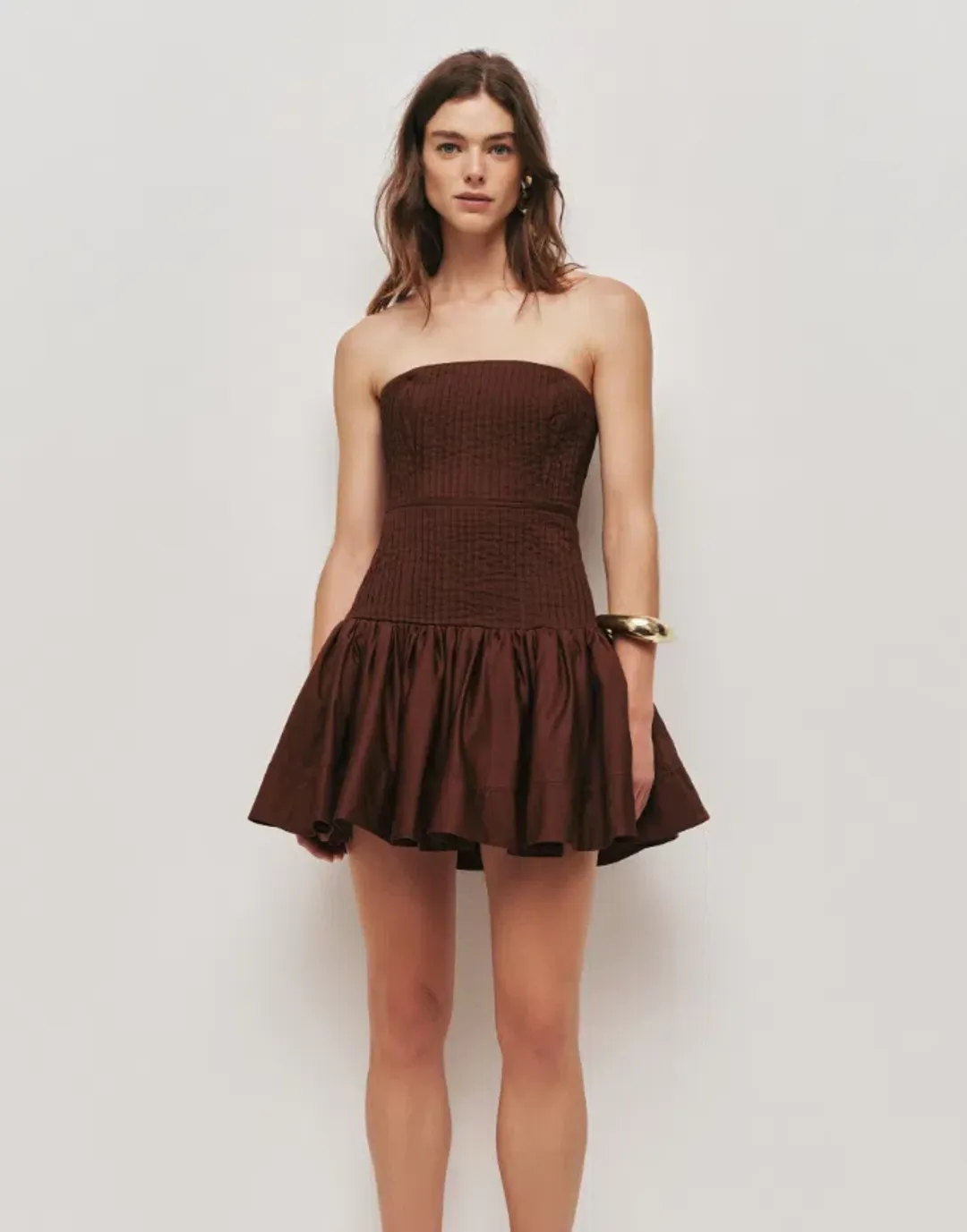 Vacation Mini Dress in Chocolate  for rent on The Volte - main image