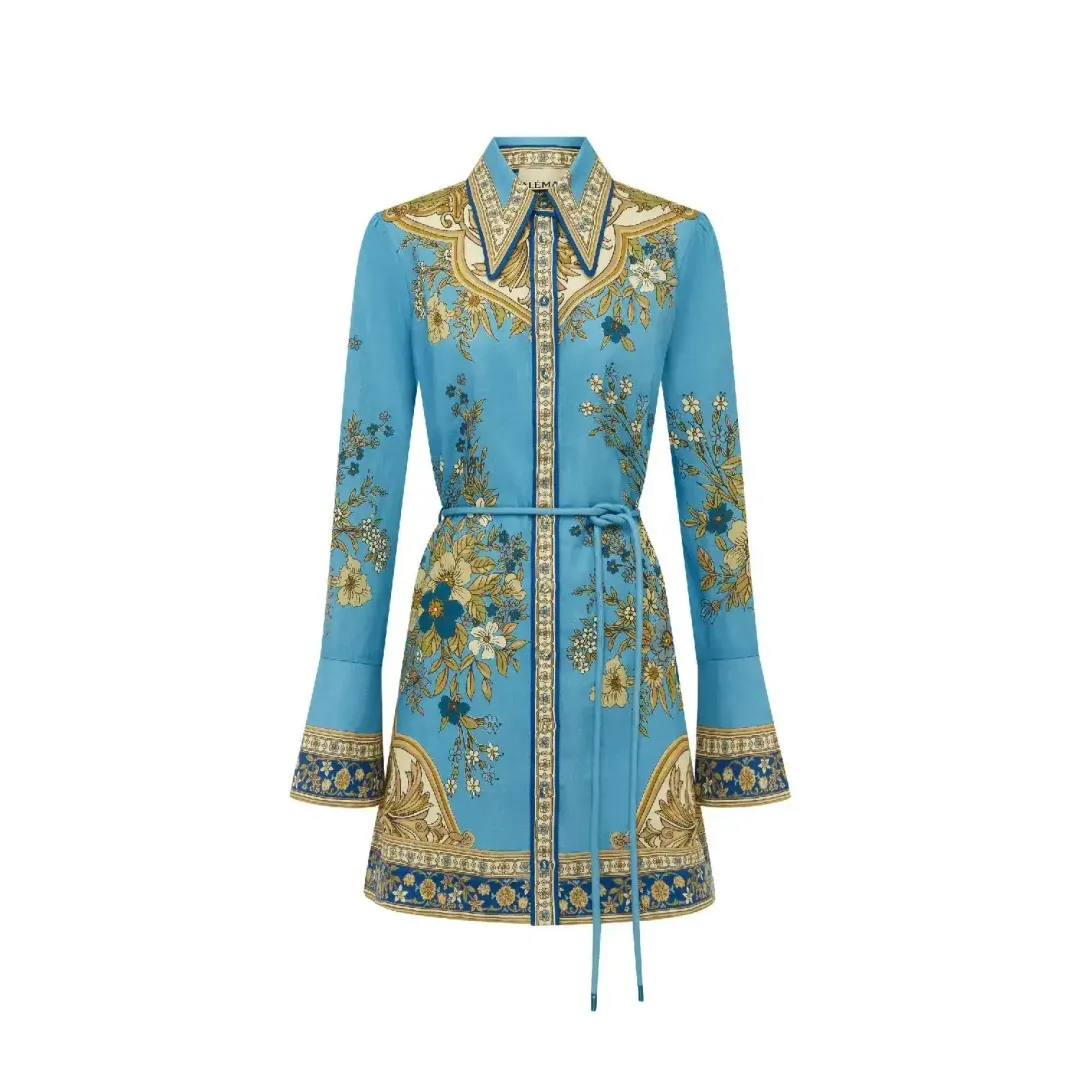 Alemais Cassie Mini Dress Blue Size 12 for rent on The Volte - main image