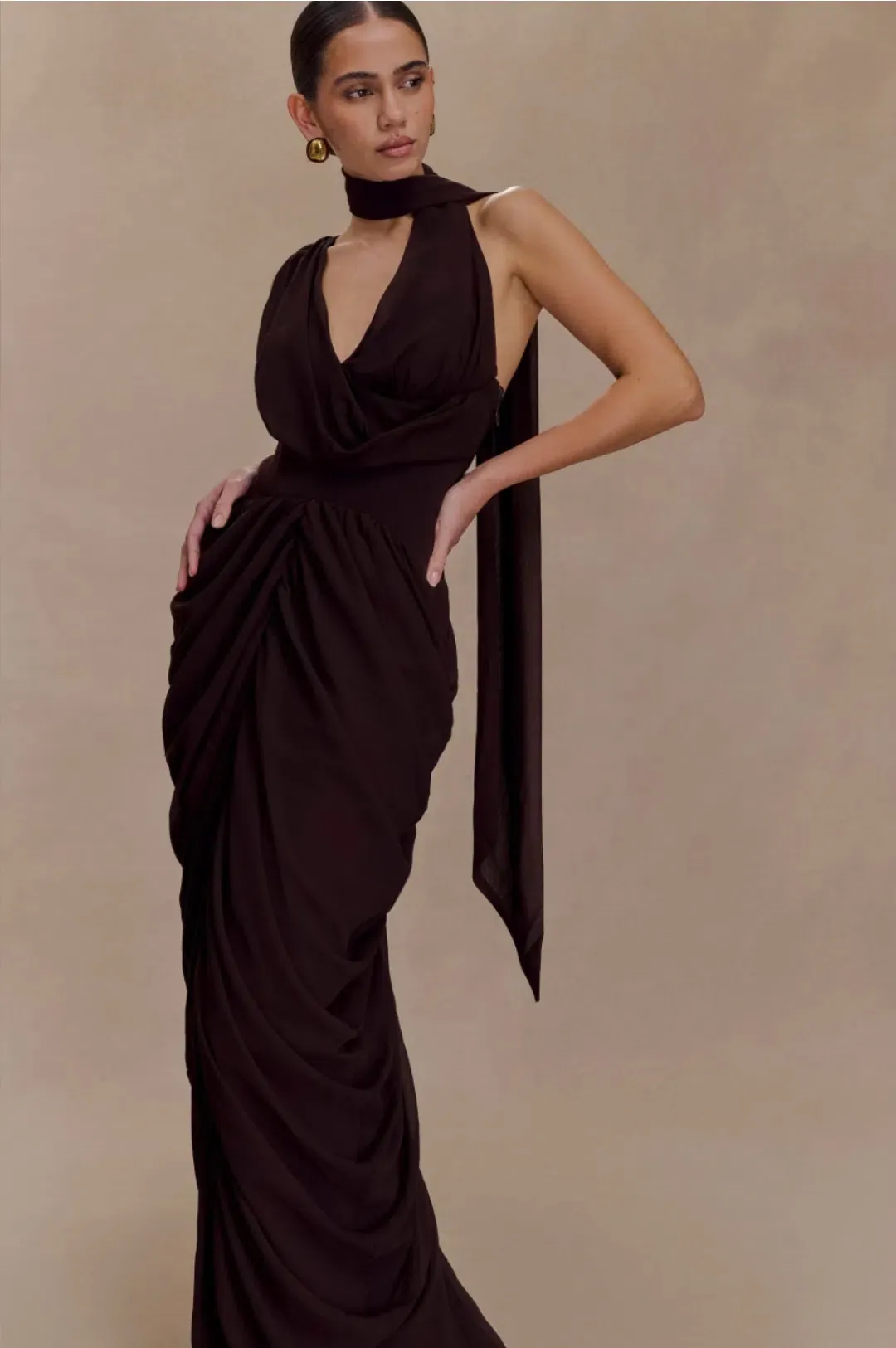 MESHKI - Alex Chiffon Maxi Dress size M for rent on The Volte - main image