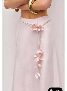 Aje Camille Skirt Size 6 and Flower Top Size 8 Pastel Baby Pink for rent on The Volte - image 3