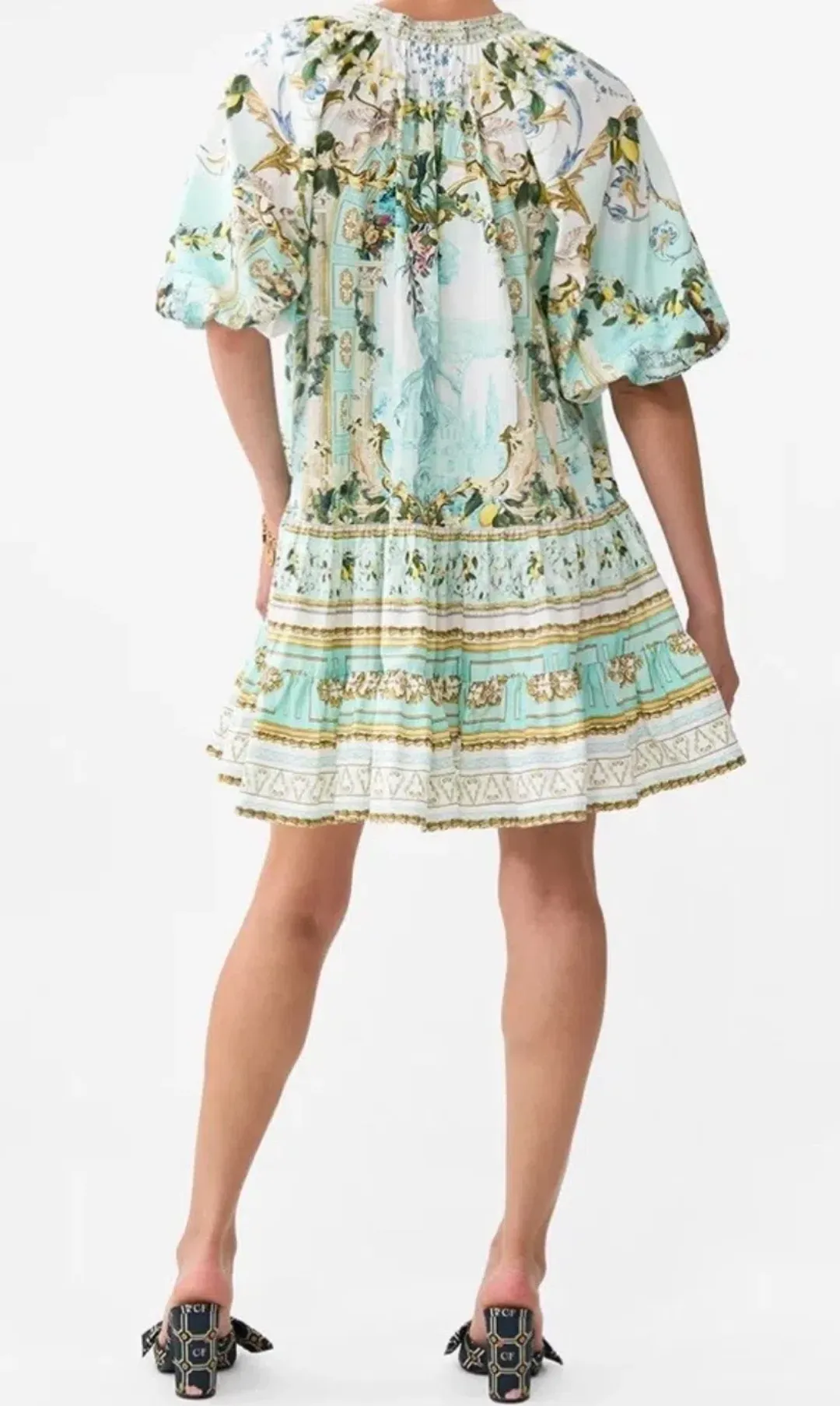 Camilla Puff Sleeve Shirt Dress Venus On A Vespa Size S AU 10  for rent on The Volte - main image