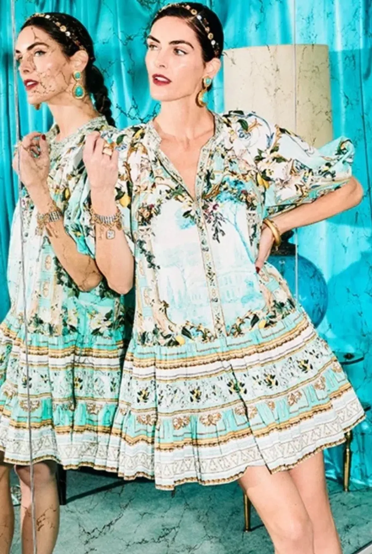 Camilla Puff Sleeve Shirt Dress Venus On A Vespa Size S AU 10  for rent on The Volte - main image