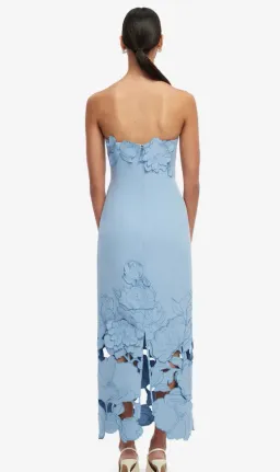 Leo Lin Rayna Appliqué Bustier Maxi Dress Light Blue - Size 12 for rent on The Volte - image 3